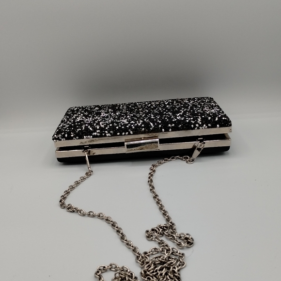 Women's black glitter clutch bag - Picture 11 of 13